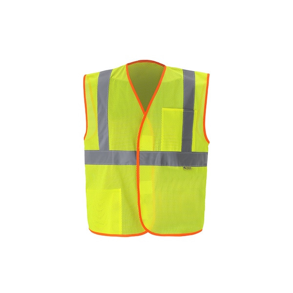 2W International Hi-Vis Economy Safety Vest M Class 2 U Back, , Hook & Loop 2 Pockets MV529C-2 M - main